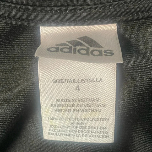 Adidas Boys Black Full-Zip Athletic Jacket with iconic Stripes Size 4 - Picture 3 of 6